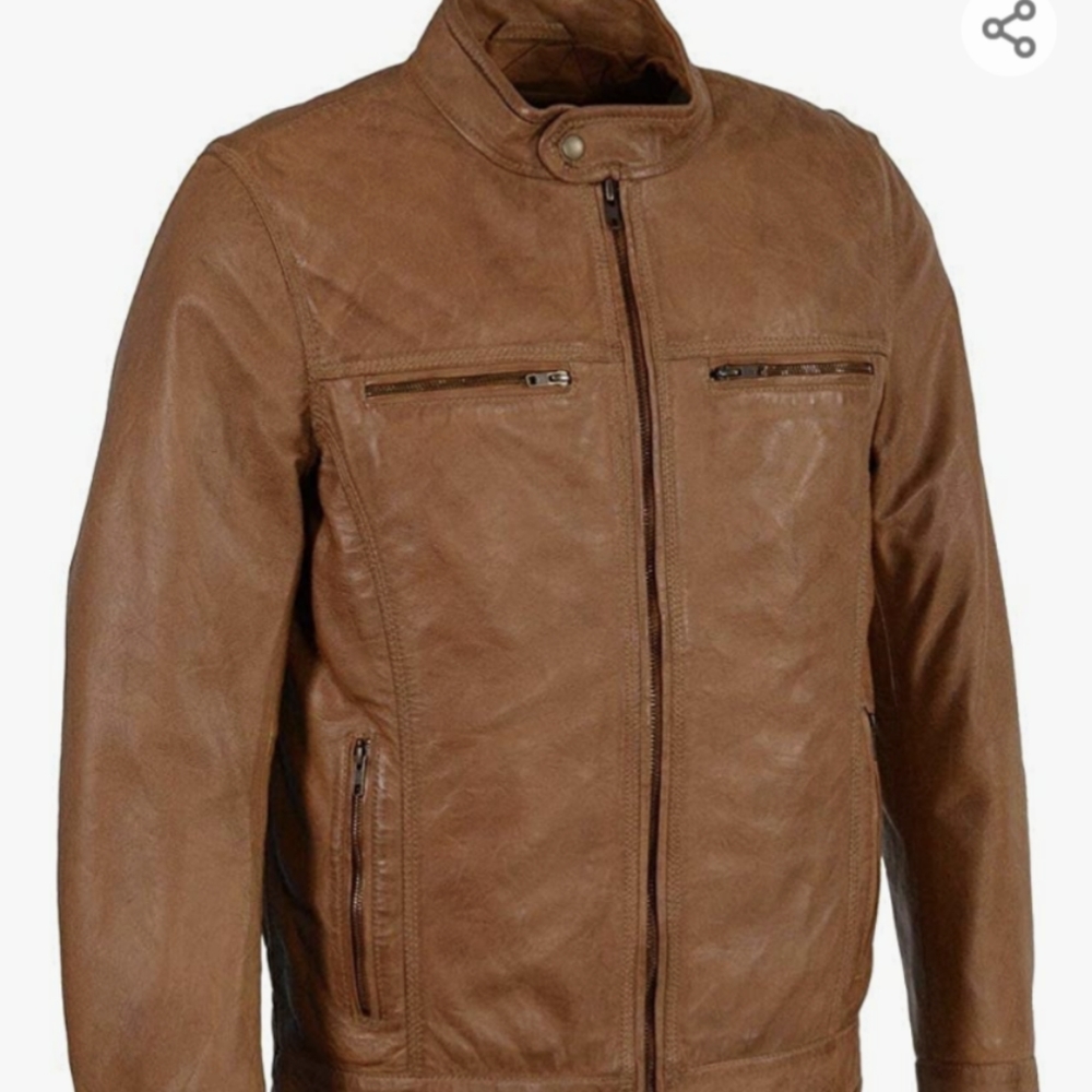 Milwaukee Leather Motorcycle Jacket - Size Medium, Camel Color, Soft Sheepskin